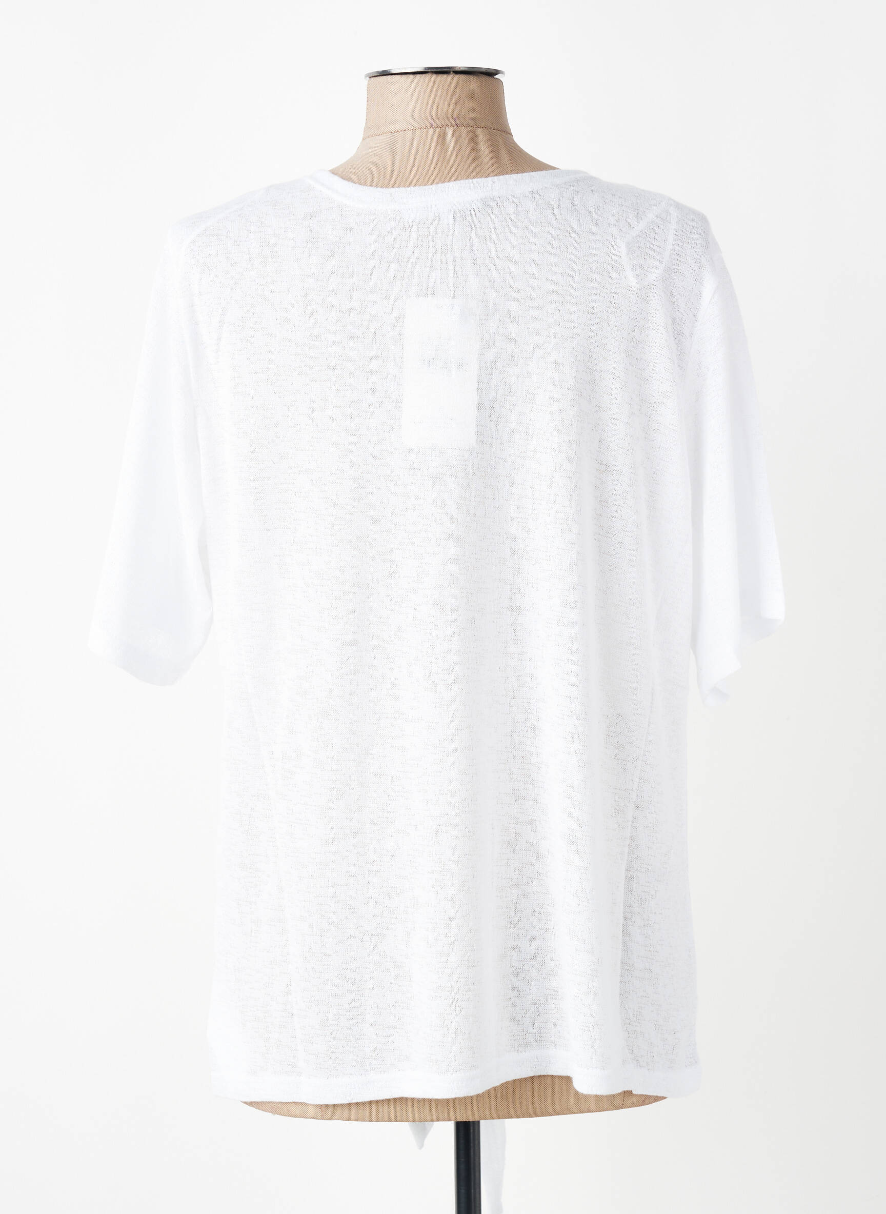 Gilet manches courtes coupe droite blanc ZHENZI femme