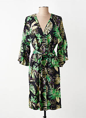 Veste kimono col v vert KAFFE femme