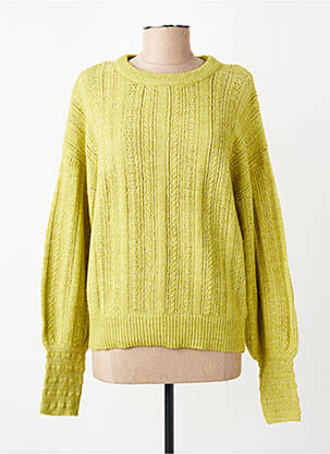 Pull resserrée sur le bas manches longues vert LILY & ME femme