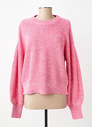 Pull tissage chiné manches longues rose KAFFE femme