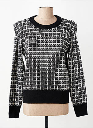 Pull tissage chiné manches longues noir LPB LES PETITES BOMBES  femme