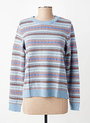 Pull coupe cintrée manches longues bleu YERSE femme