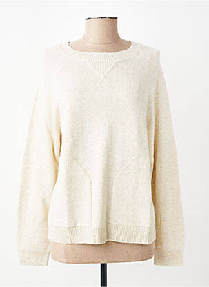 Pull coupe droite manches longues beige YERSE femme