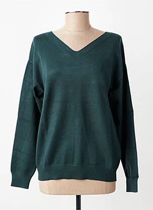 Pull coupe droite manches longues vert ZILCH femme