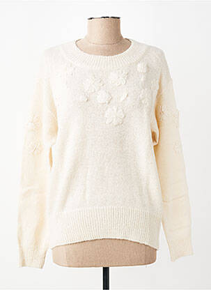 Pull col rond manches longues beige C'EST BEAU LA VIE femme