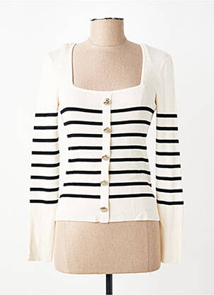 Pull stretch manches longues beige MORGAN femme