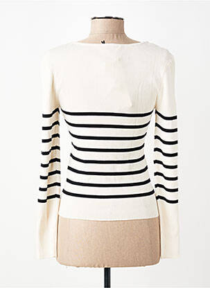 Pull stretch manches longues beige MORGAN femme