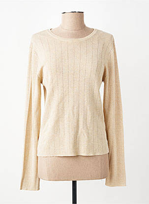 Pull maille ajourée manches longues or PIECES femme