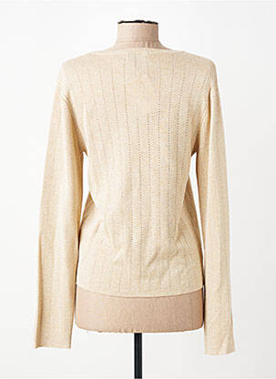 Pull maille ajourée manches longues or PIECES femme
