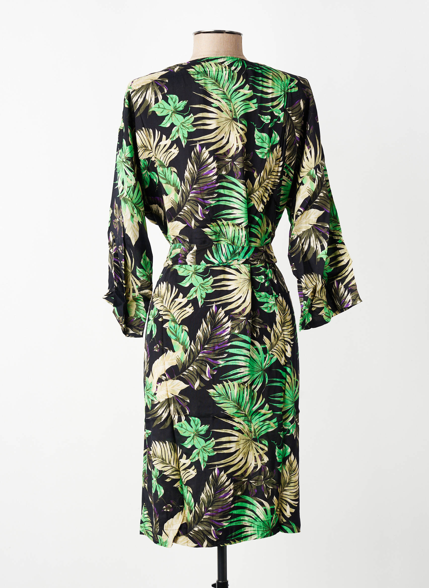 Veste kimono col v vert KAFFE femme