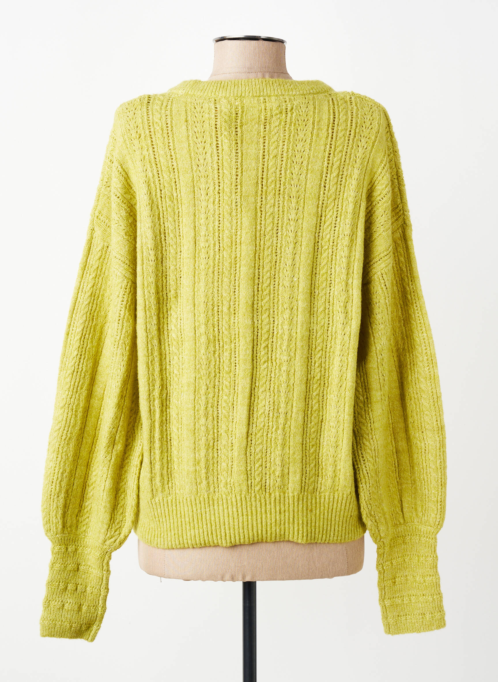 Pull resserrée sur le bas manches longues vert LILY & ME femme