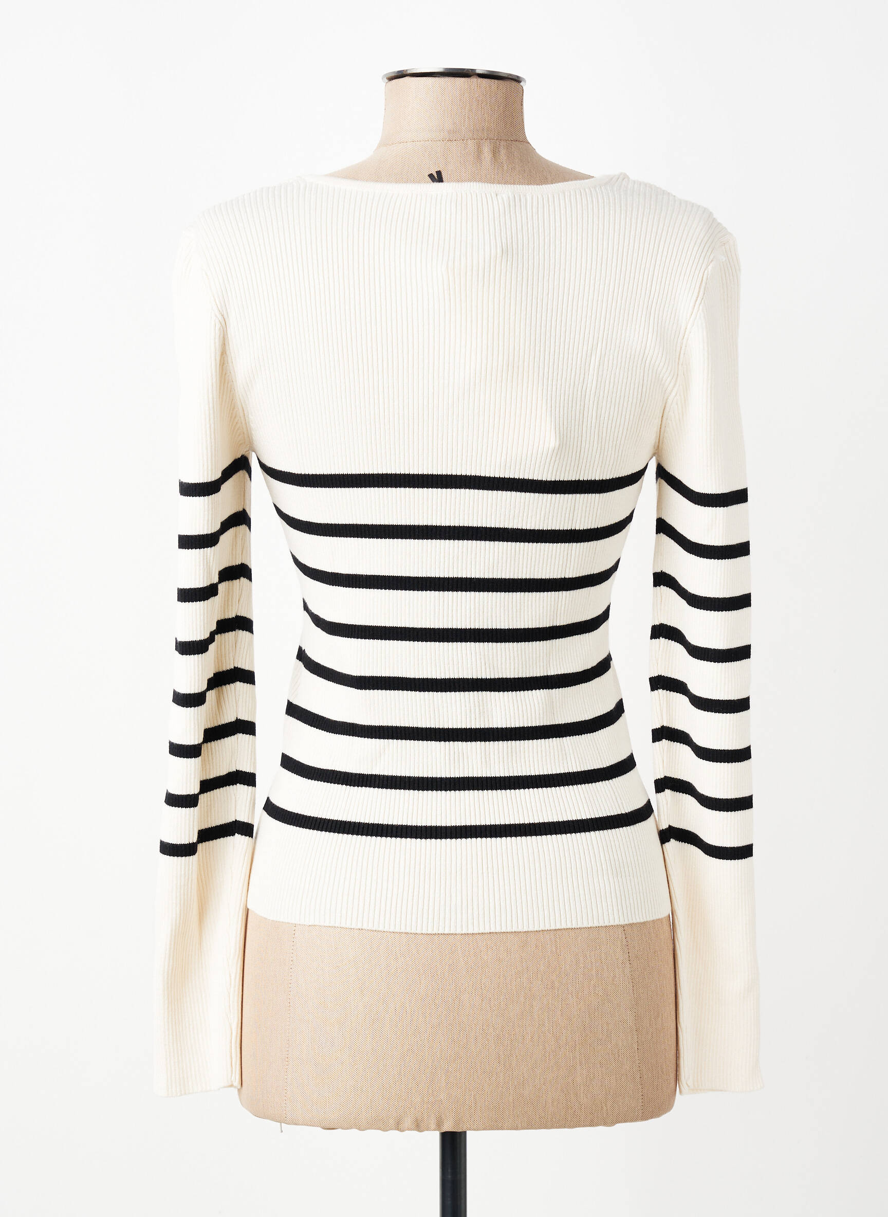 Pull stretch manches longues beige MORGAN femme
