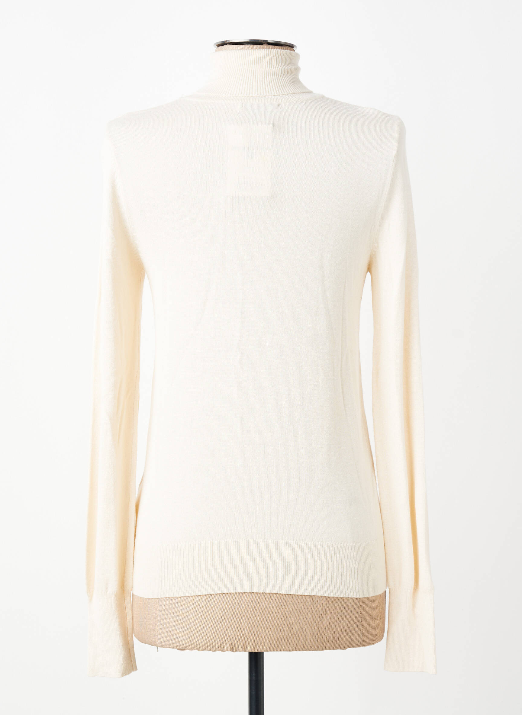 Pull col roulé coupe cintrée manches longues beige TIFFOSI femme