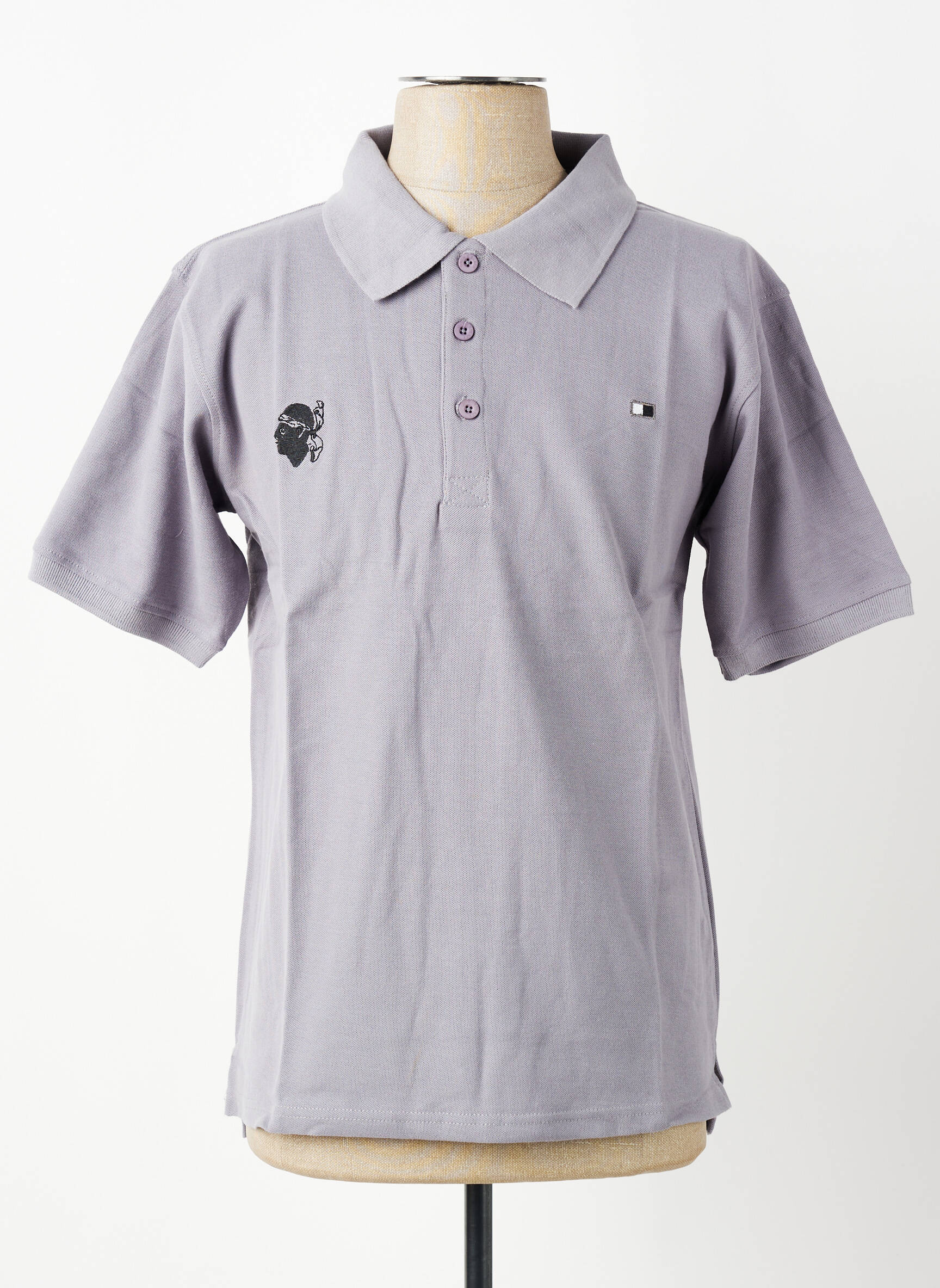 Polo coupe droite manches courtes gris GWEN & BLACK homme