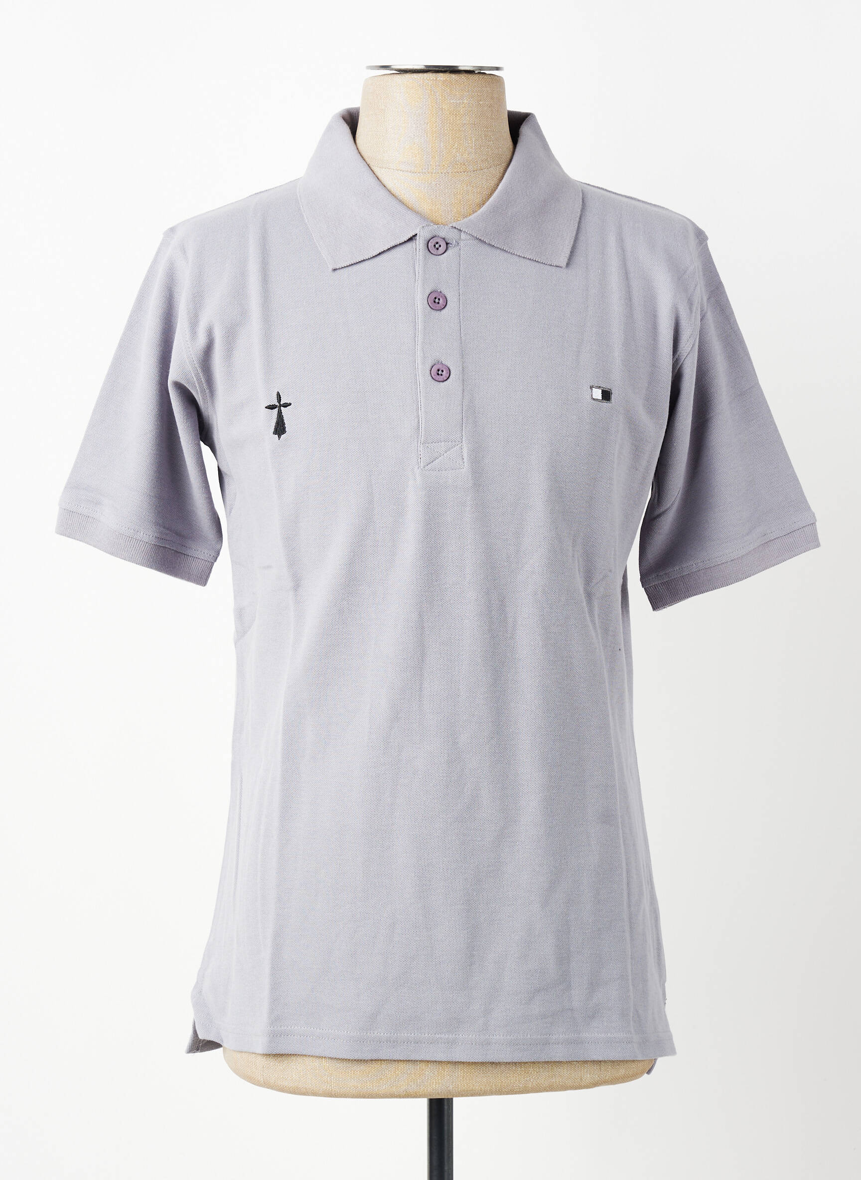 Polo coupe droite manches courtes gris GWEN & BLACK homme