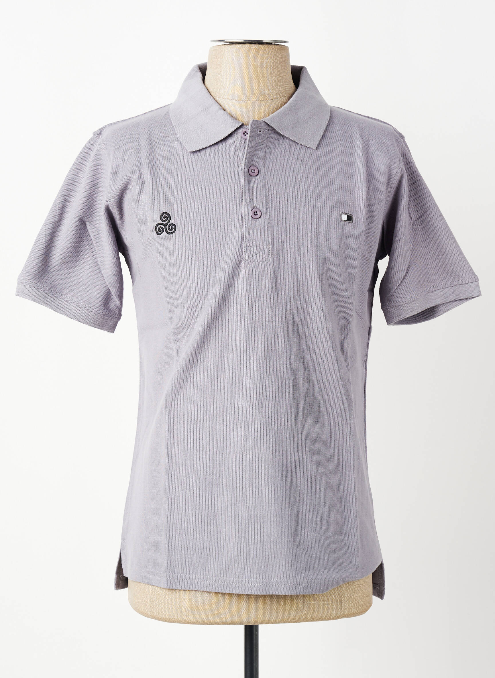 Polo coupe droite manches courtes gris GWEN & BLACK homme