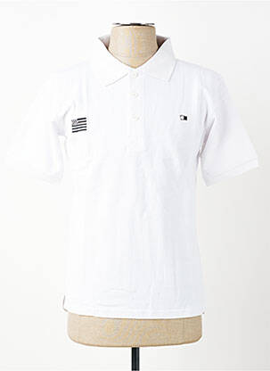 Polo coupe droite manches courtes blanc GWEN & BLACK homme