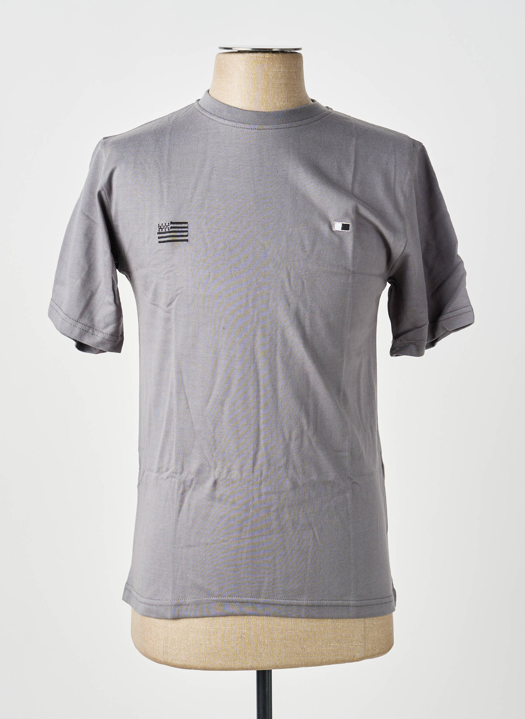 T-shirt broderie manches courtes gris GWEN & BLACK homme