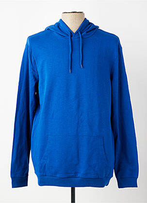 Sweat-shirt à capuche tissage jersey manches longues bleu B&C homme