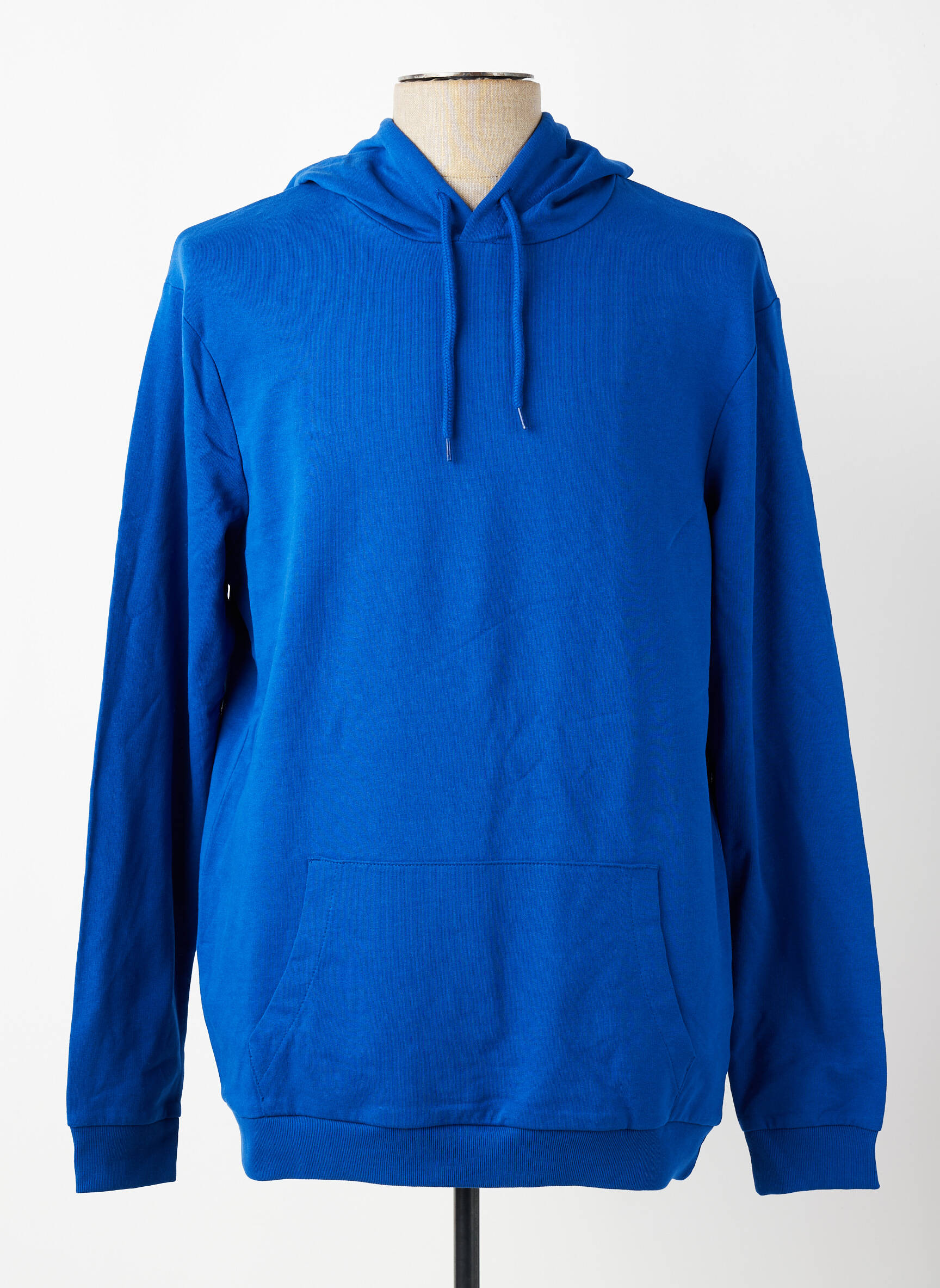 Sweat-shirt à capuche tissage jersey manches longues bleu B&C homme