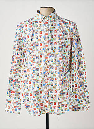 Chemise manches longues imprimé fantaisie beige CARLOS CORDOBA homme