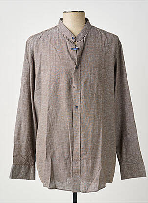Chemise manches longues coupe droite marron REDMOND homme