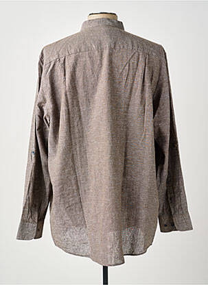 Chemise manches longues coupe droite marron REDMOND homme