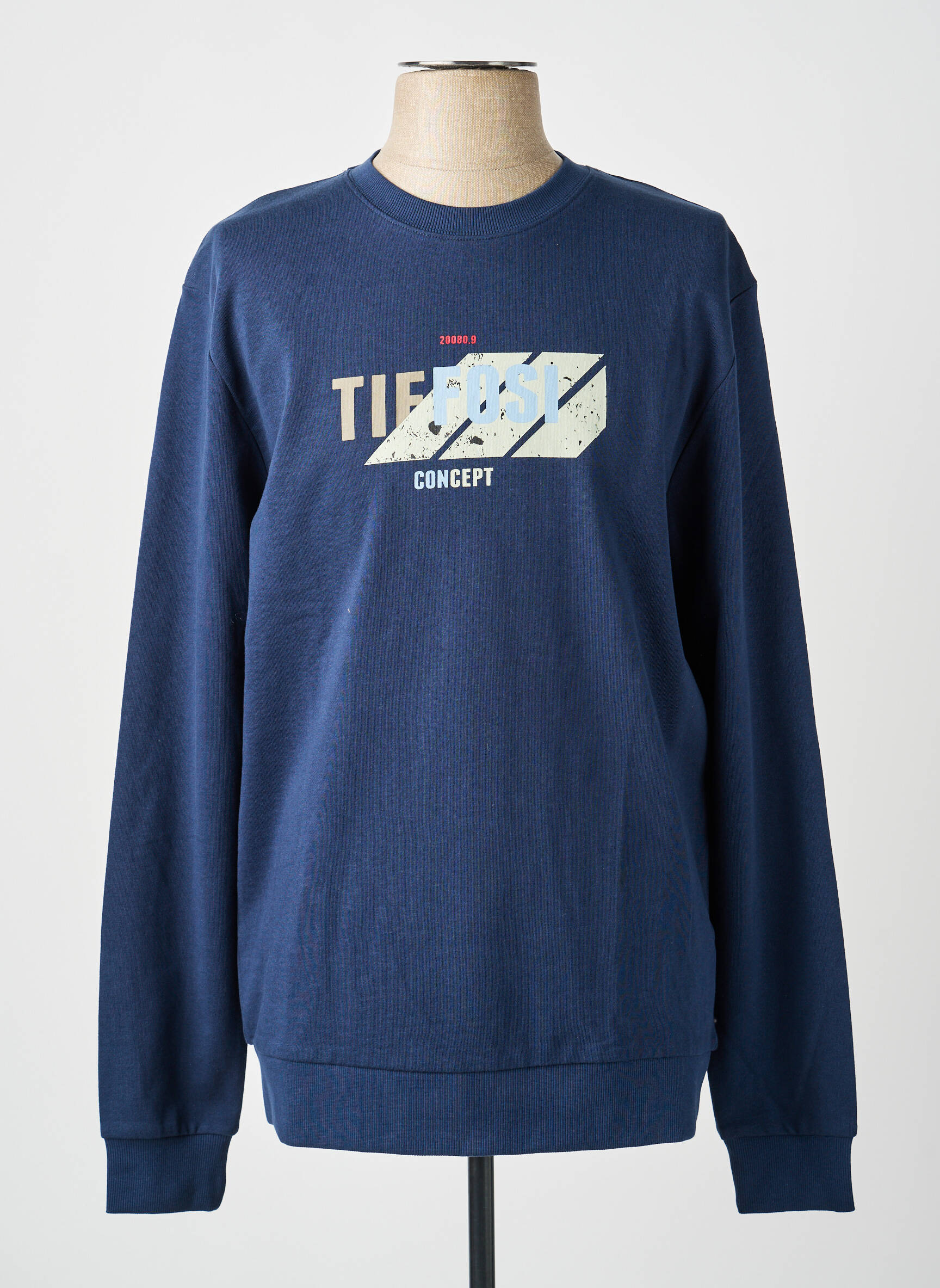 Sweat-shirt tissage jersey manches longues bleu TIFFOSI homme