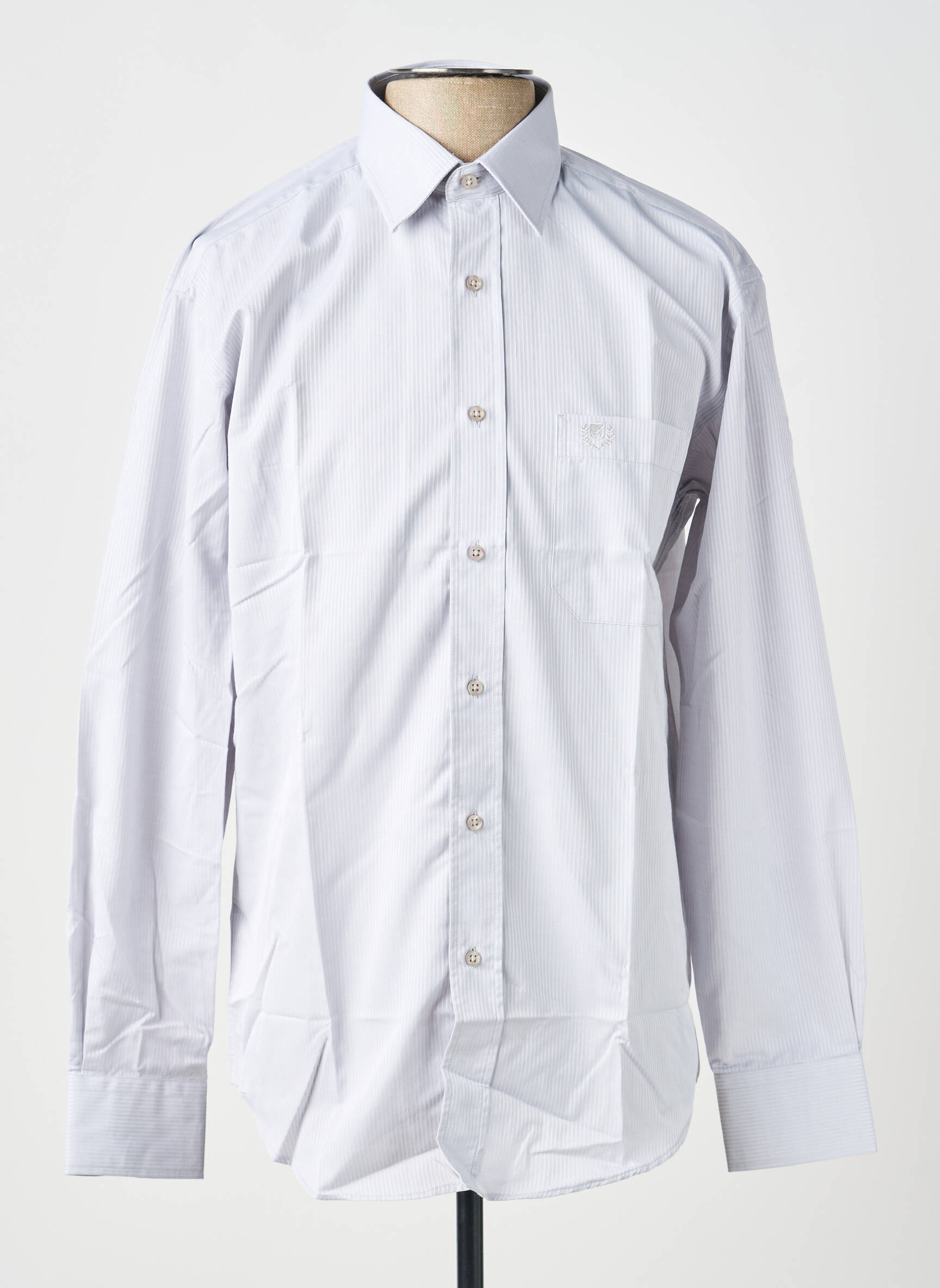 Chemise manches longues imprimé rayures gris ARMORIAL homme