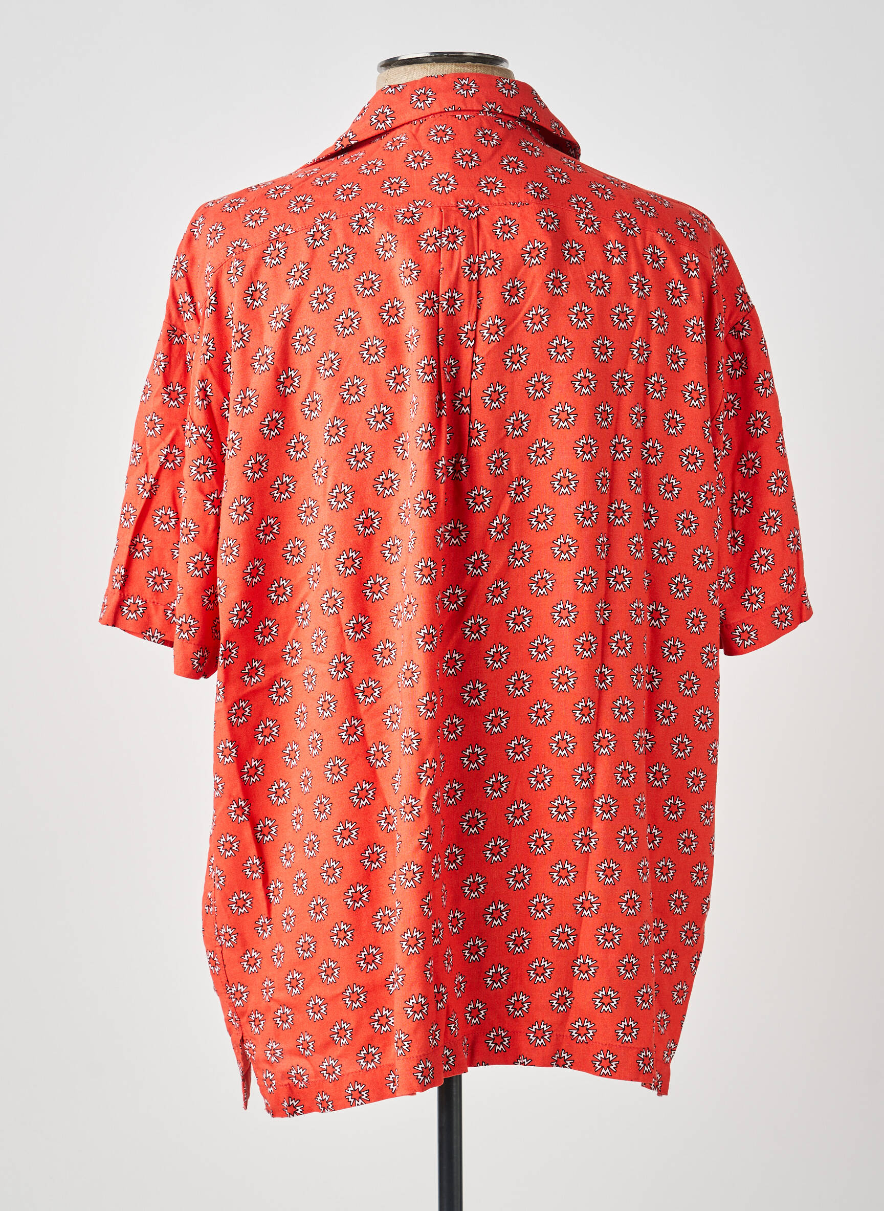 Chemise manches courtes col tailleur orange WRANGER homme