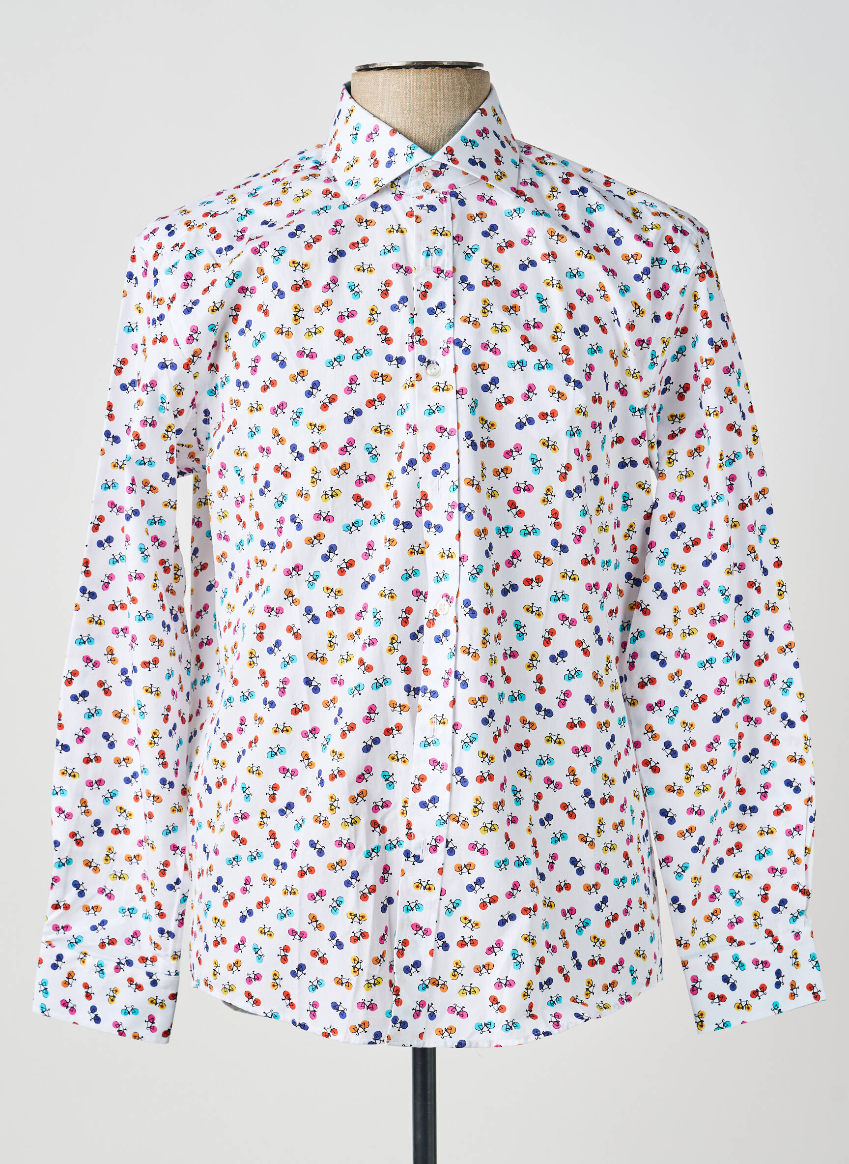 Chemise manches longues imprimé fantaisie blanc EMYLE homme