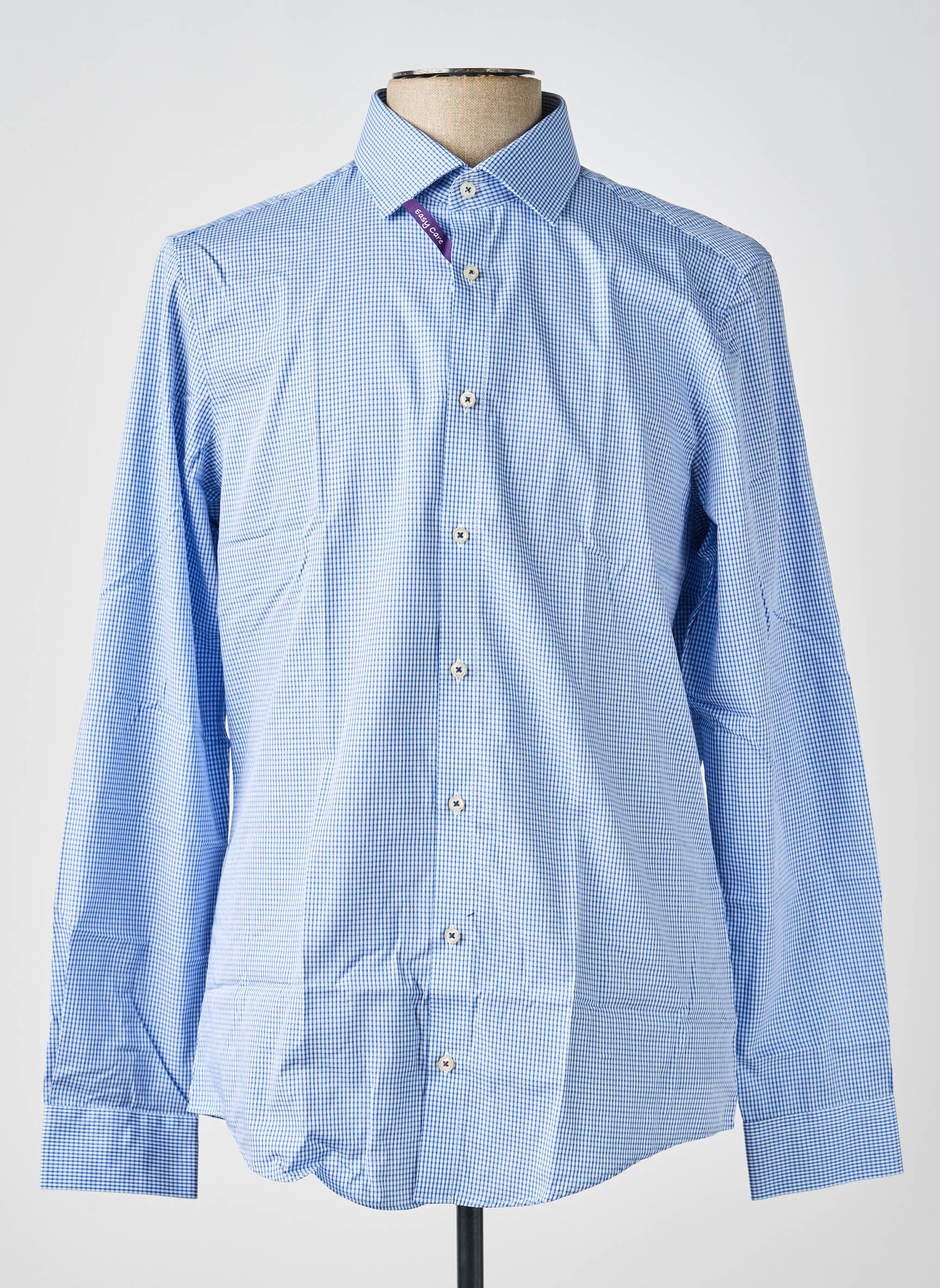 Chemise manches longues coupe cintrée bleu REDMOND homme
