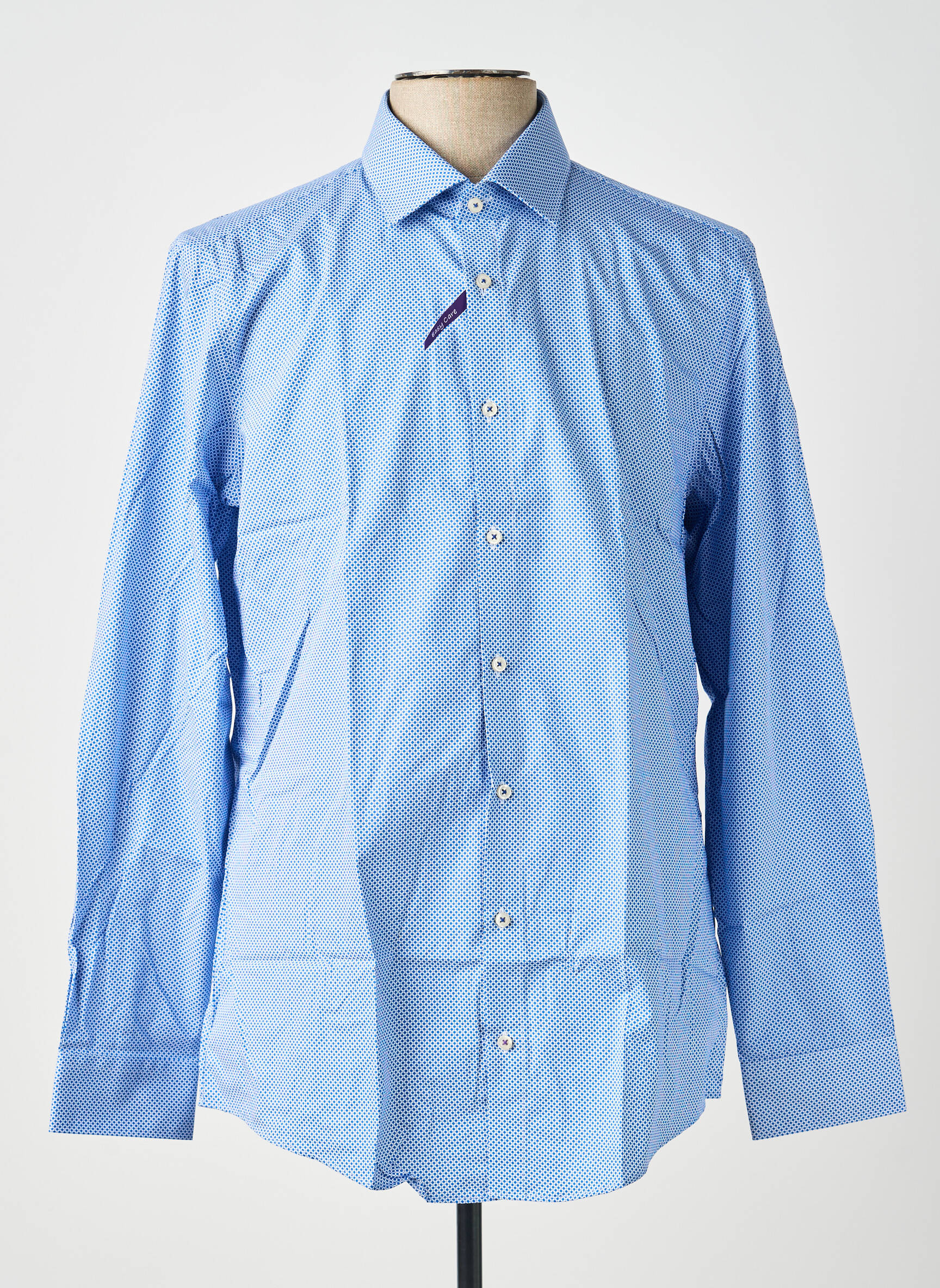 Chemise manches longues coupe cintrée bleu REDMOND homme