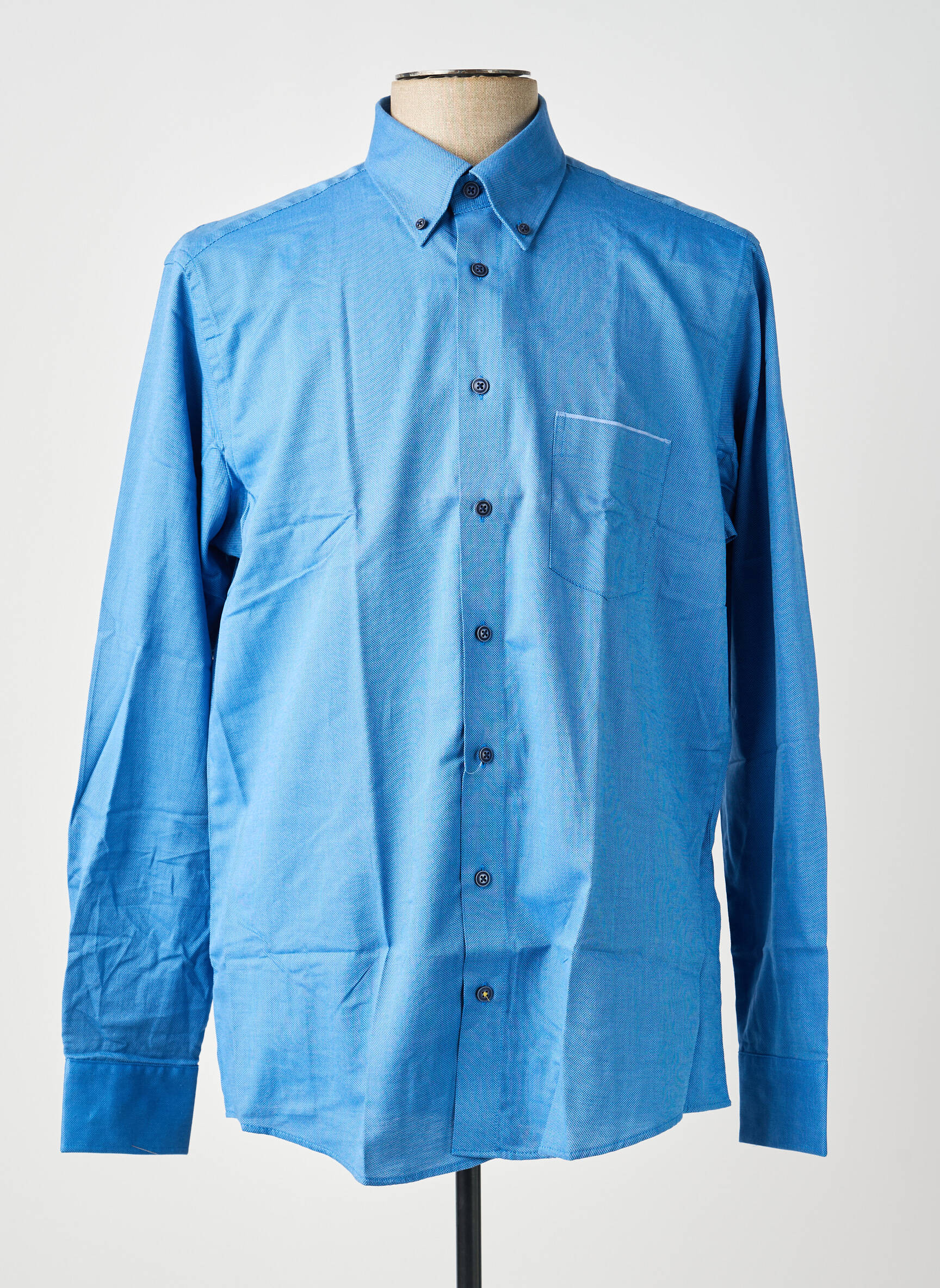 Chemise manches longues poches bleu REDMOND homme