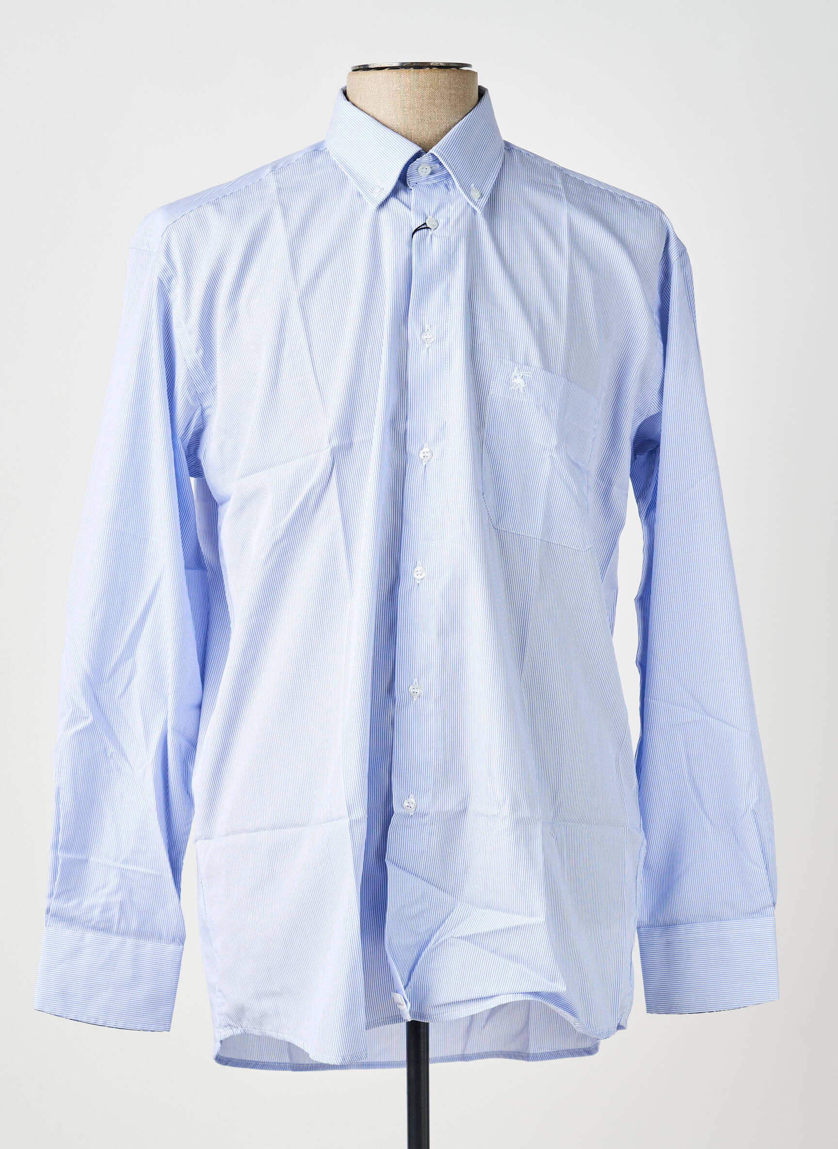Chemise manches longues imprimé rayures bleu BANDE ORIGINALE homme