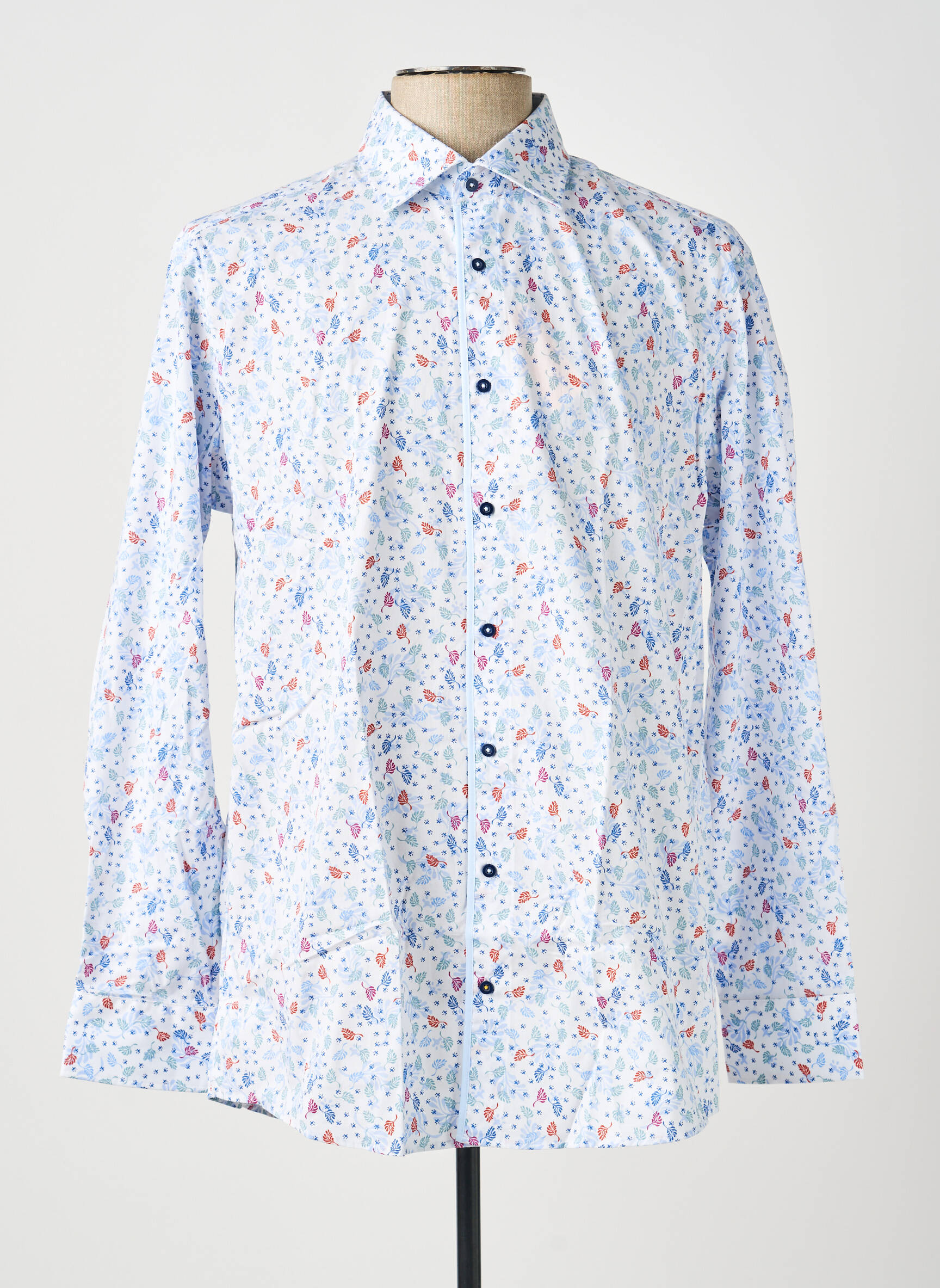 Chemise manches longues imprimé fantaisie bleu REDMOND homme