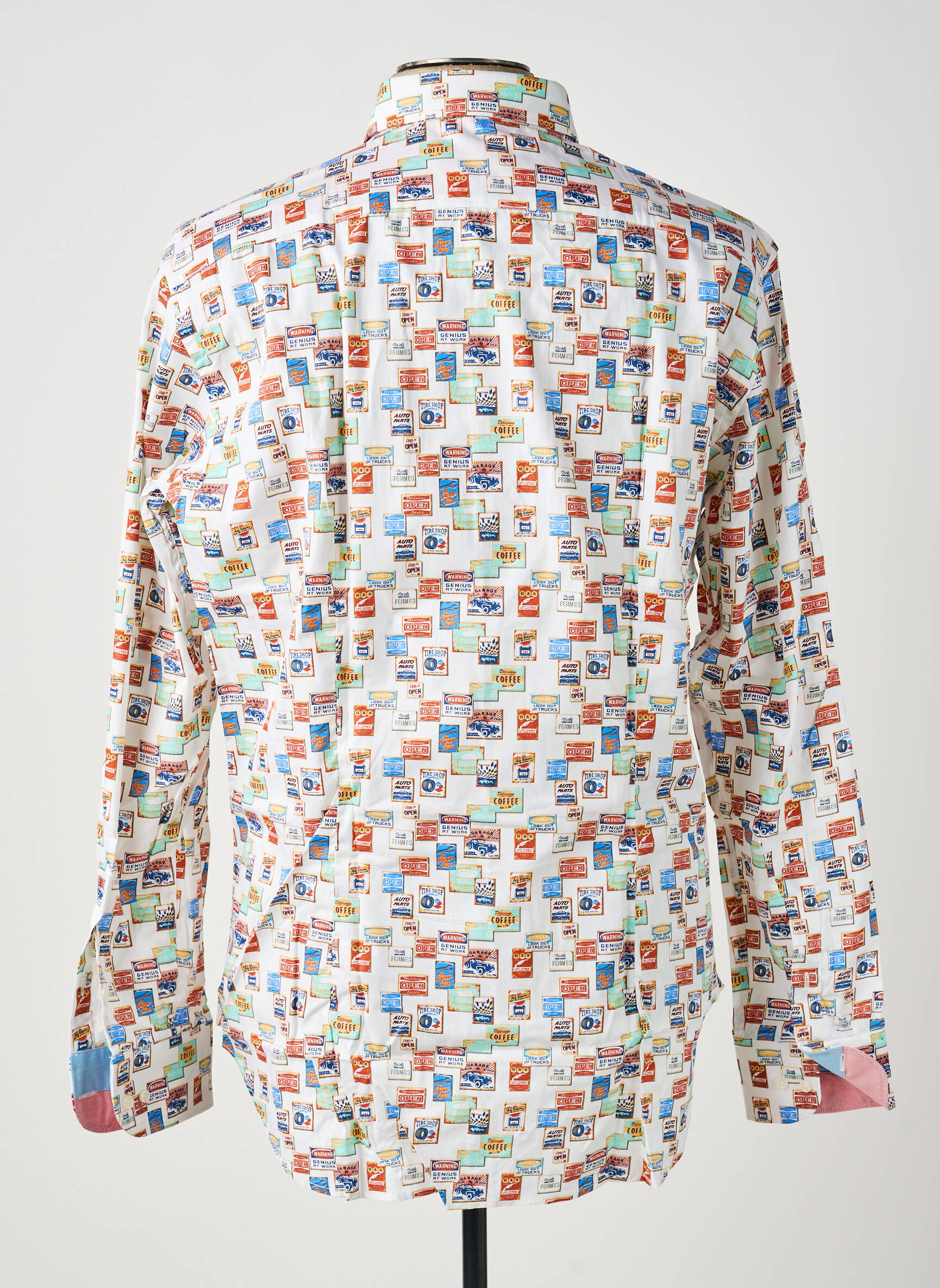 Chemise manches longues imprimé fantaisie beige CARLOS CORDOBA homme