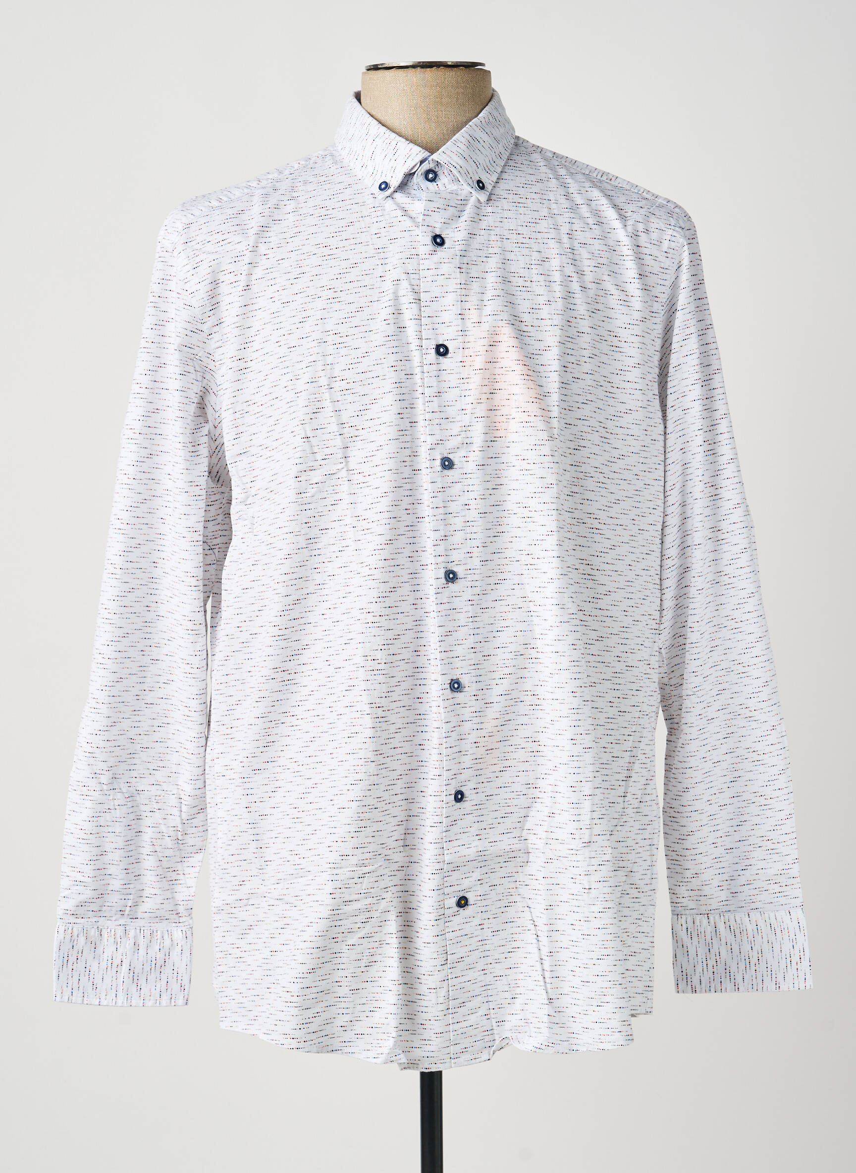 Chemise manches longues imprimé fantaisie bleu REDMOND homme