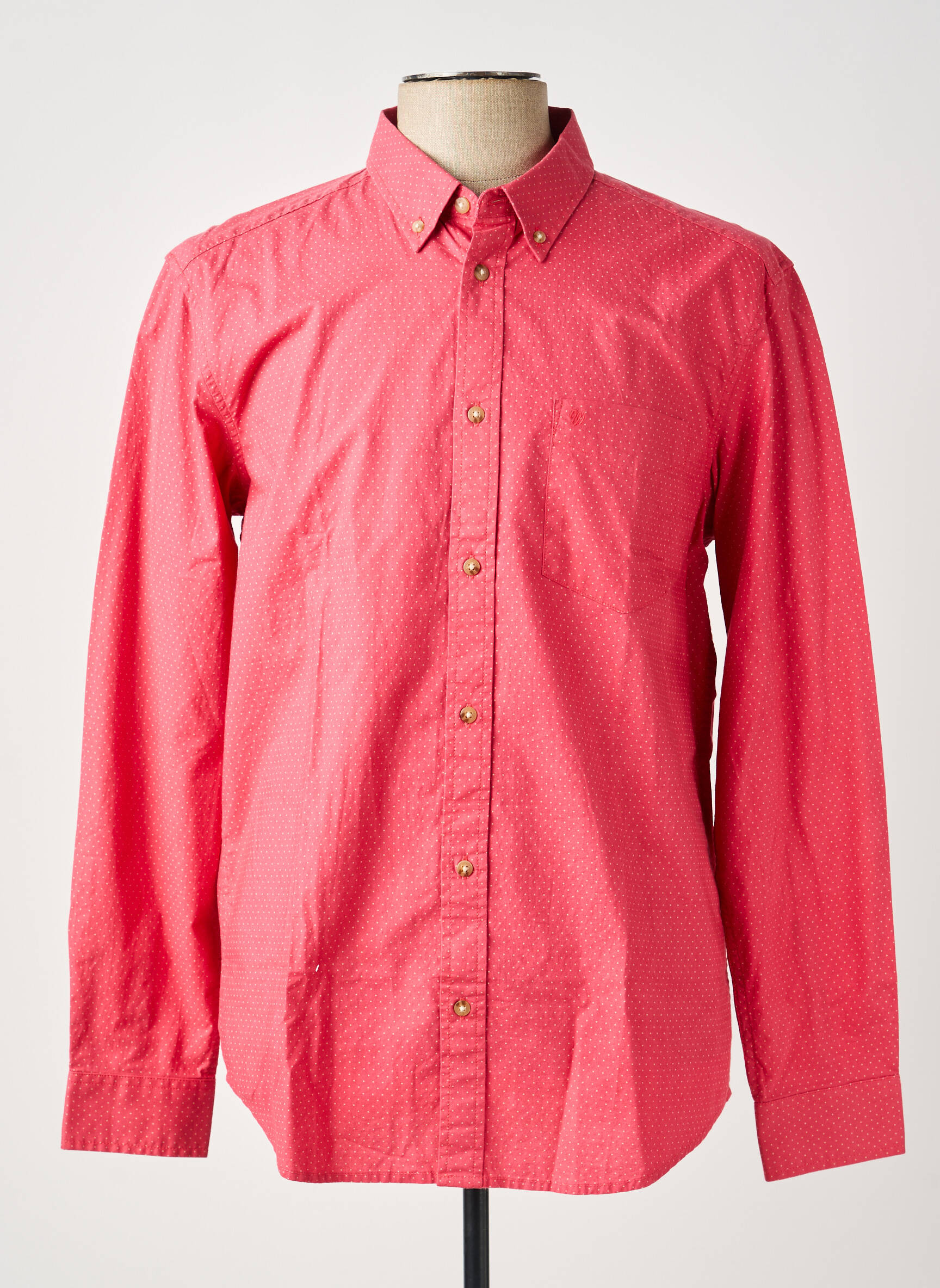 Chemise manches longues poches rouge WRANGLER homme