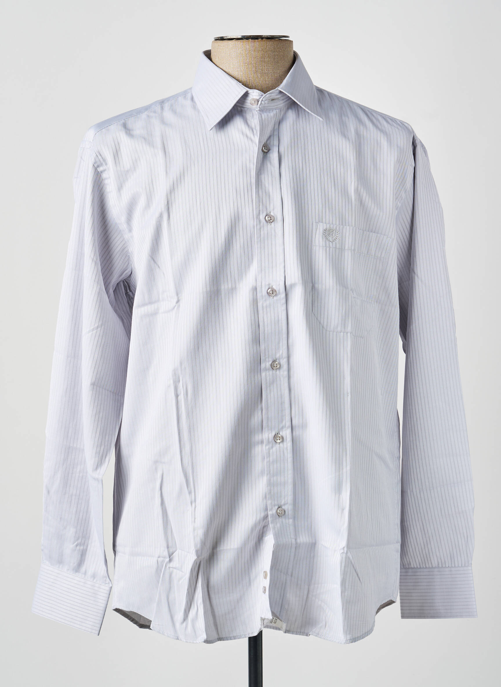 Chemise manches longues imprimé rayures gris ARMORIAL homme