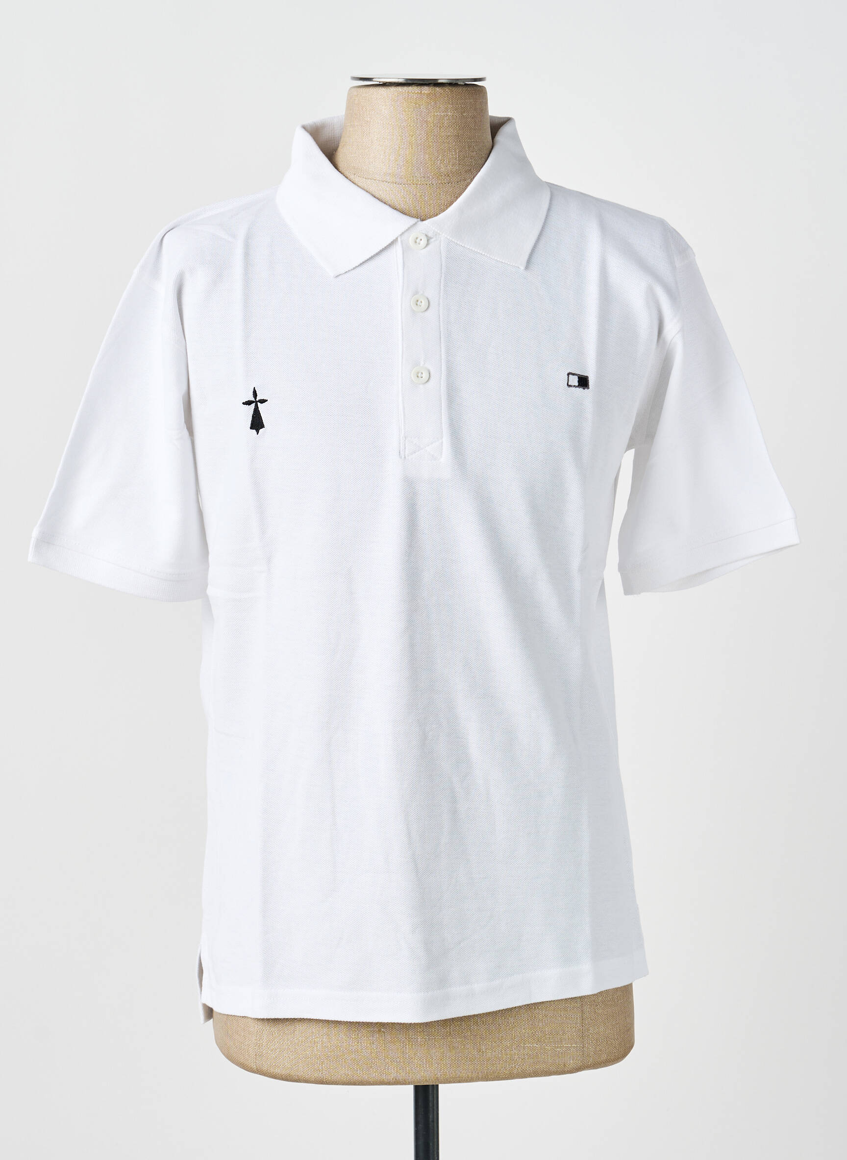 Polo coupe droite manches courtes blanc GWEN & BLACK homme