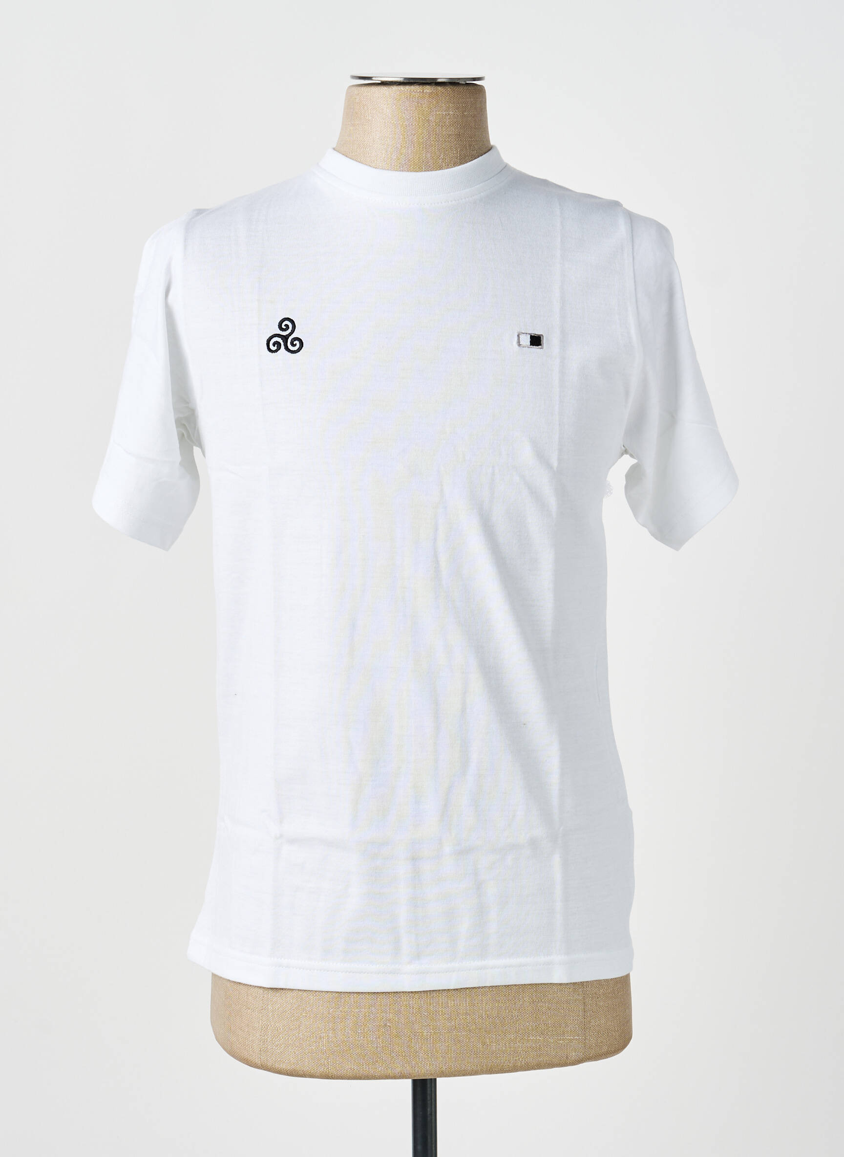 T-shirt broderie manches courtes blanc GWEN & BLACK homme