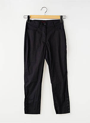 Pantalon 7/8 tissage popeline taille normale noir AVENTURES DES TOILES femme