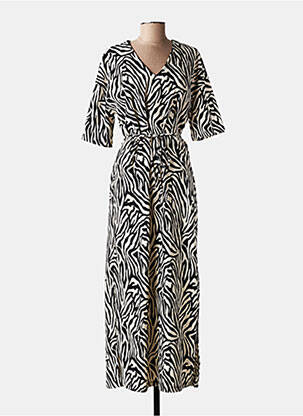 Robe longue manches courtes manches courtes noir KAFFE femme