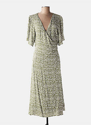 Robe longue manches courtes manches courtes vert FREEMAN T.PORTER femme