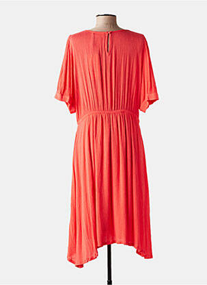 Robe mi-longue coupe fluide manches courtes orange KAFFE femme