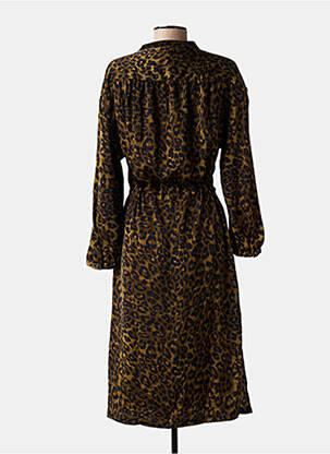 Robe mi-longue coupe fluide manches longues vert FREEMAN T.PORTER femme
