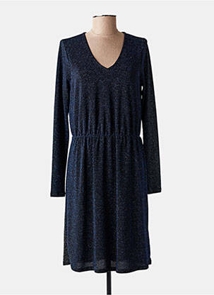 Robe mi-longue manches longues manches longues bleu KAFFE femme