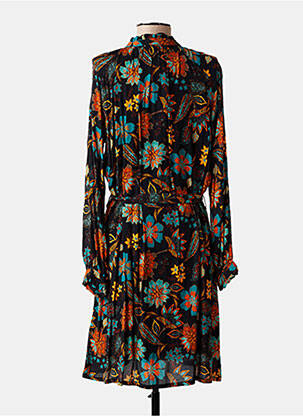 Robe mi-longue imprimé fleurs manches longues noir LE PETIT BAIGNEUR femme