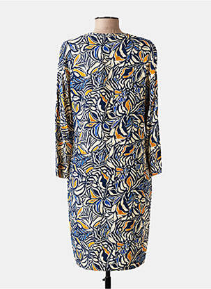 Robe mi-longue imprimé fleurs manches longues bleu LE PETIT BAIGNEUR femme